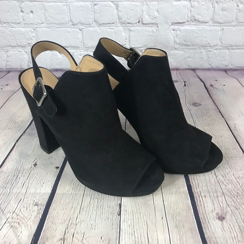 Report Black Peep-Toe Heels